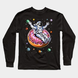Space Astronaut Riding Donut Long Sleeve T-Shirt